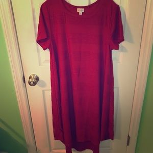 LuLaRoe Carly Dress with Ruffle Stripes